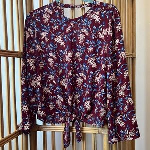 MADEWELL - Magenta Front Knot Blouse - M